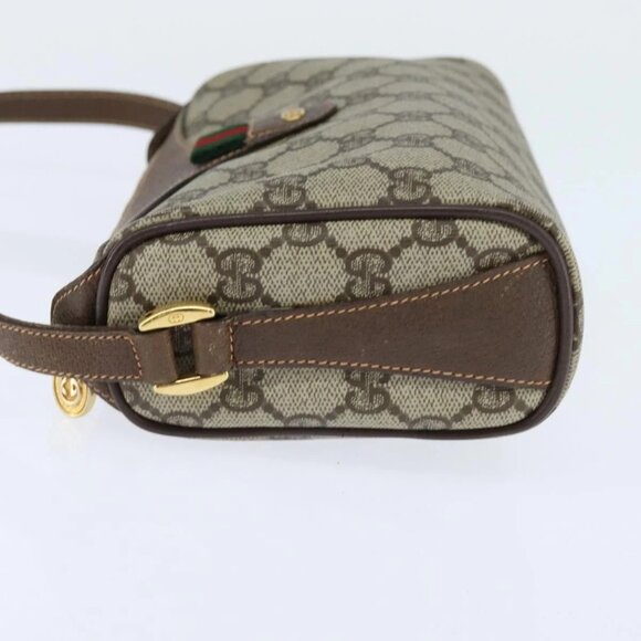 GUCCI GG Supreme Web Sherry Line Bag PVC Beige Gold 89 02 018 Auth yk19730 - Picture 3 of 16